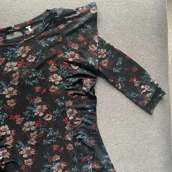 Free People Black Dock Street Knit Blouse Small - Picture 7 of 11